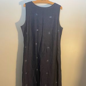 Denim blue sleeveless Talbots linen dress 16
